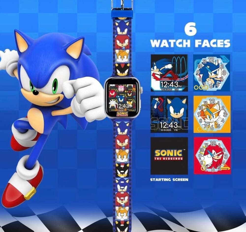 Sonic the Hedgehog Kids Touch Screen Smart Watch with Character Band